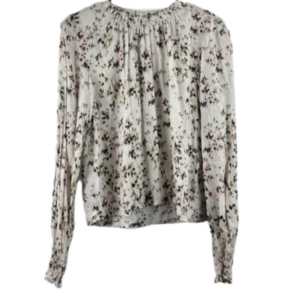 Bella Dahl Painted Ditzy Floral Shirred Blouse